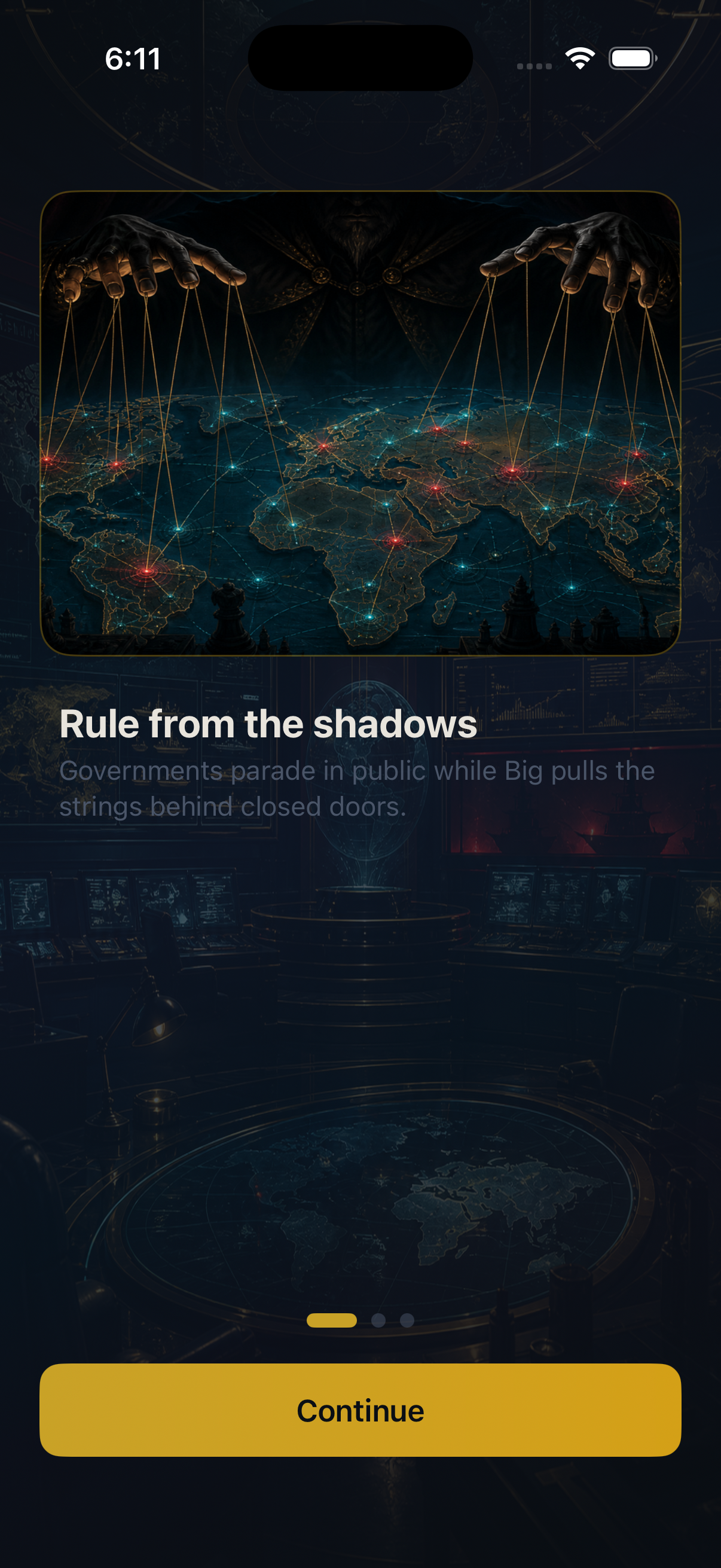 Onboarding Shadow — rule from the shadows briefing
